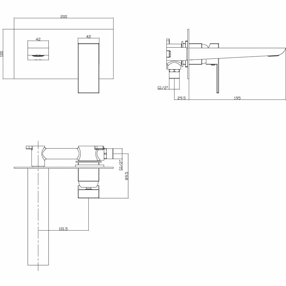 Astini Crane Chrome Wall Mounted Basin & 3 Hole Bath Tap Pack Set 4 Astini Crane Chrome Wall Mounted Basin & 3 Hole Bath Tap Pack Set - Image 4