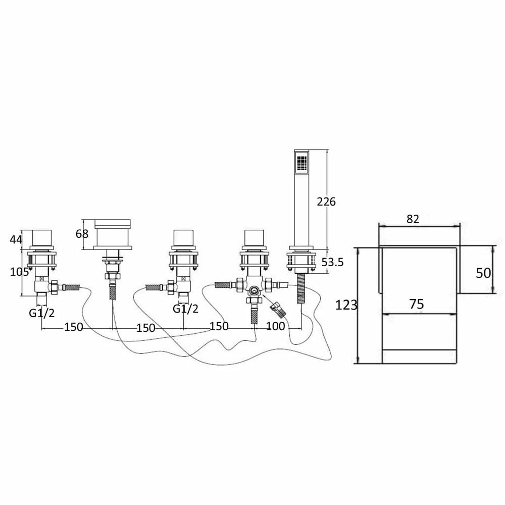 Astini Flat Waterfall Chrome 5 Hole Bathroom Shower Bath Mixer Tap 2 Astini Flat Waterfall Chrome 5 Hole Bathroom Shower Bath Mixer Tap - Image 2