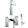 Astini Ibex Tall Chrome Bathroom Basin & Bath Shower Mixer Tap Pack Set