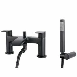 Astini Lenok Tall Matt Black Bathroom Basin & Bath Shower Mixer Tap Pack Set -HANSGROHE Shop astini lenok tall matt black bathroom basin bath shower mixer tap pack set p52507 238182 image