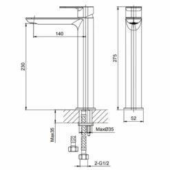 Astini Mandrill Tall Chrome Mono Bathroom Basin & Wall Mounted Bath Tap Pack Set -HANSGROHE Shop astini mandrill tall chrome mono bathroom basin wall mounted bath tap pack set p52492 238108 image