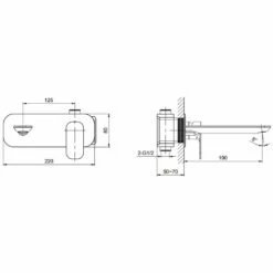 Astini Mandrill Tall Chrome Mono Bathroom Basin & Wall Mounted Bath Tap Pack Set -HANSGROHE Shop astini mandrill tall chrome mono bathroom basin wall mounted bath tap pack set p52492 238109 image