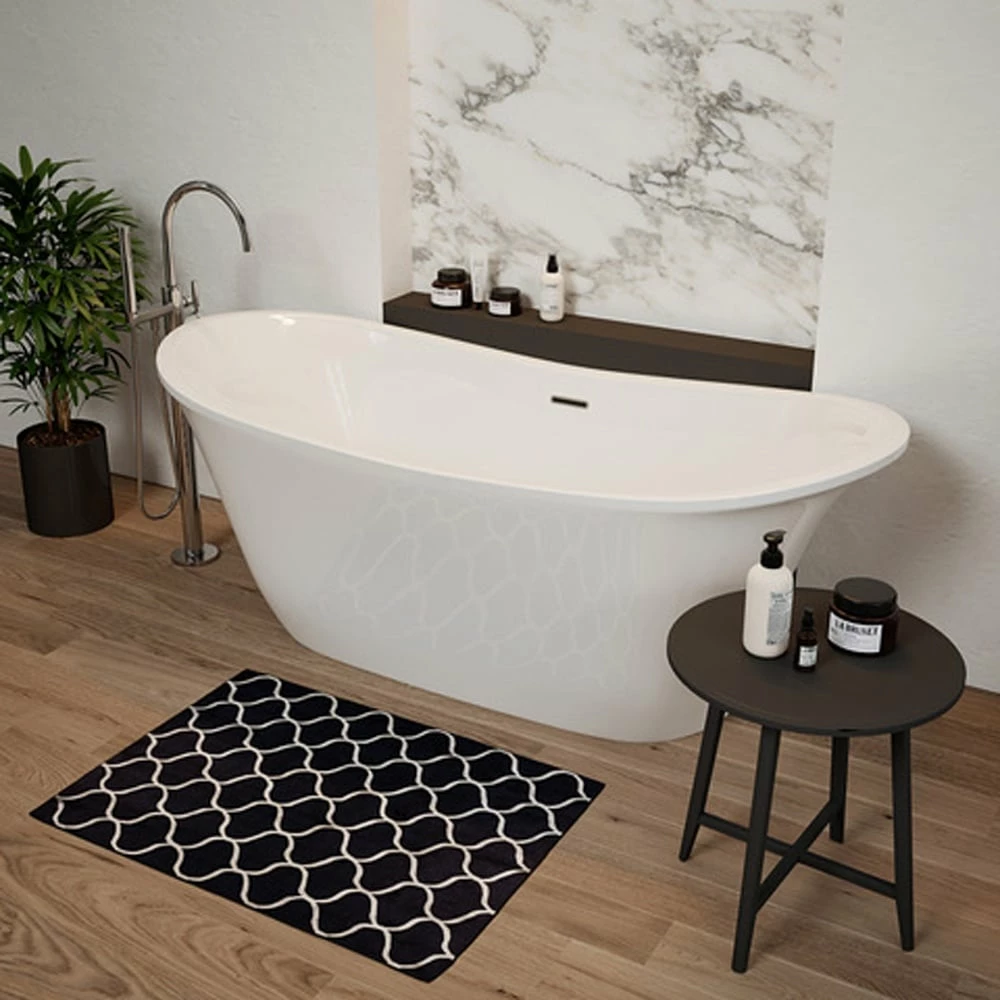 Astini Milla Double Ended Freestanding 1680x700mm Bath Tub & Waste 1 Astini Milla Double Ended Freestanding 1680x700mm Bath Tub & Waste