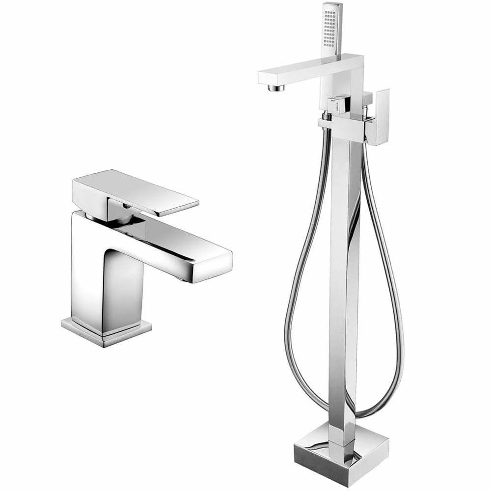 Astini Opah Chrome Bathroom Basin & Freestanding Bath Shower Mixer Tap Pack Set 1 Astini Opah Chrome Bathroom Basin & Freestanding Bath Shower Mixer Tap Pack Set