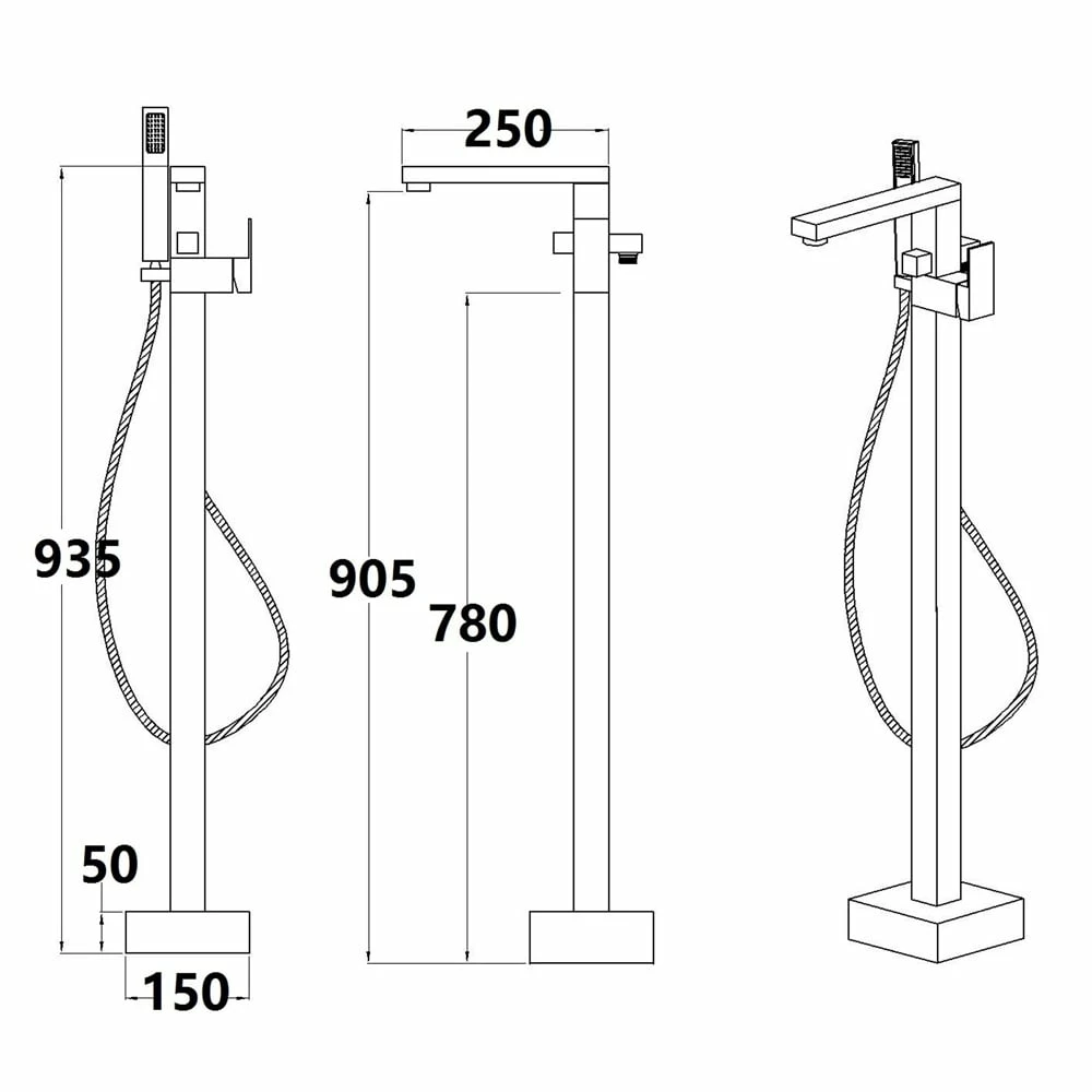 Astini Opah Chrome Bathroom Basin & Freestanding Bath Shower Mixer Tap Pack Set 4 Astini Opah Chrome Bathroom Basin & Freestanding Bath Shower Mixer Tap Pack Set - Image 4