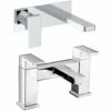 Astini Opah Chrome Wall Mounted Basin & Bath Mixer Tap Pack Set