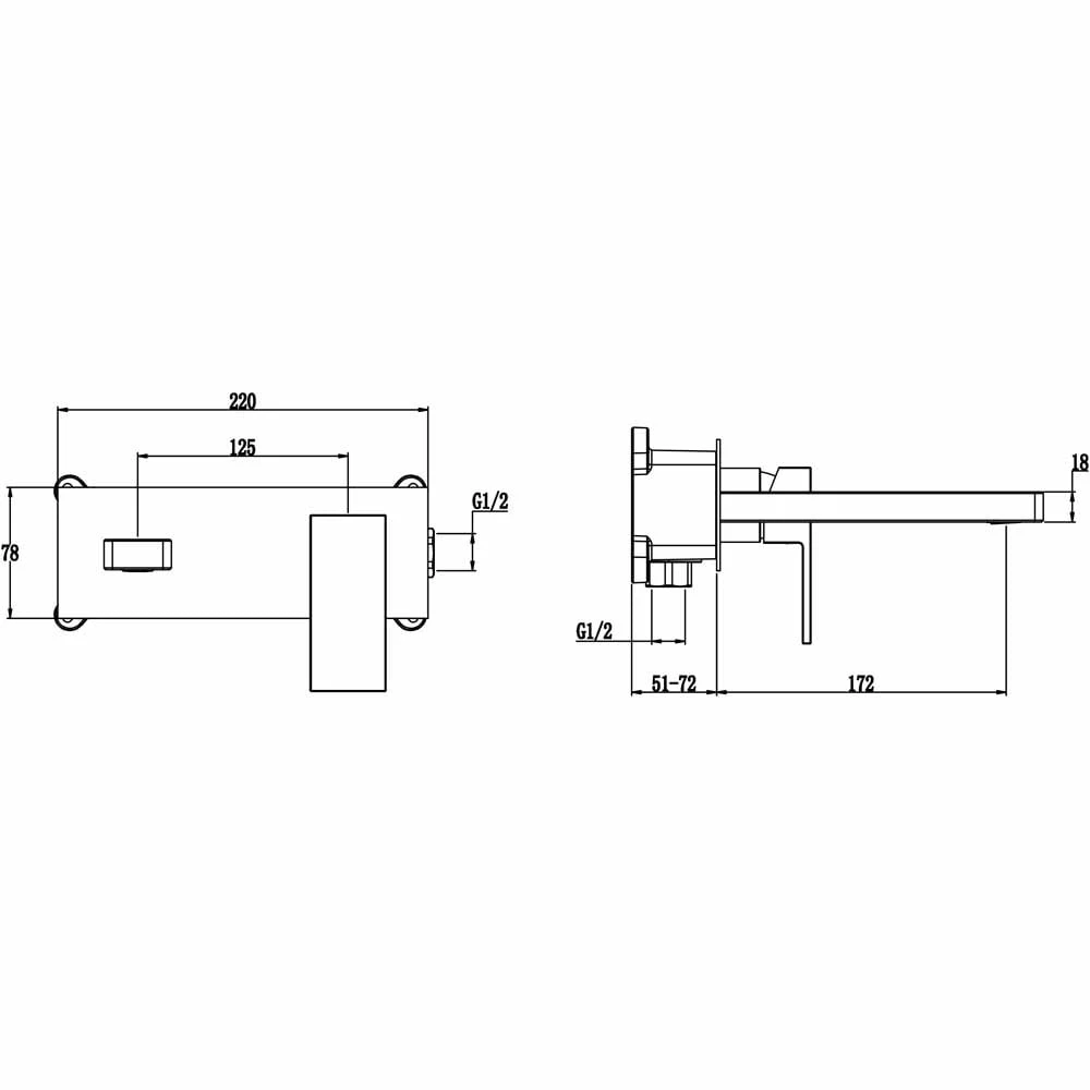 Astini Opah Chrome Wall Mounted Basin & Bath Mixer Tap Pack Set 4 Astini Opah Chrome Wall Mounted Basin & Bath Mixer Tap Pack Set - Image 4