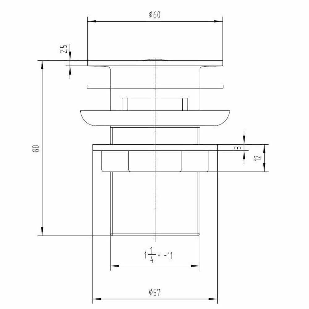 Astini Orca Black Click Clack Basin Waste UnSlotted TIS5087 2 Astini Orca Black Click Clack Basin Waste UnSlotted TIS5087 - Image 2