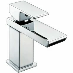 Astini Oval Waterfall Chrome Bathroom Basin Mixer Tap & Slotted Waste