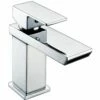 Astini Oval Waterfall Mini Chrome Bathroom Basin Mixer Tap & Slotted Waste