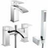 Astini Puffin Chrome Bathroom Basin & Bath Shower Mixer Tap Pack Set