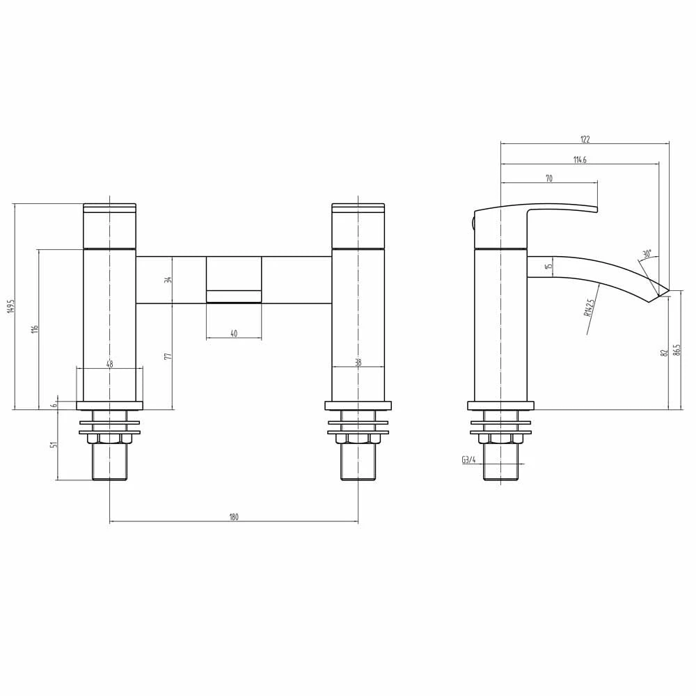 Astini Puffin Mini Chrome Bathroom Basin & Bath Mixer Tap Pack Set 4 Astini Puffin Mini Chrome Bathroom Basin & Bath Mixer Tap Pack Set - Image 4