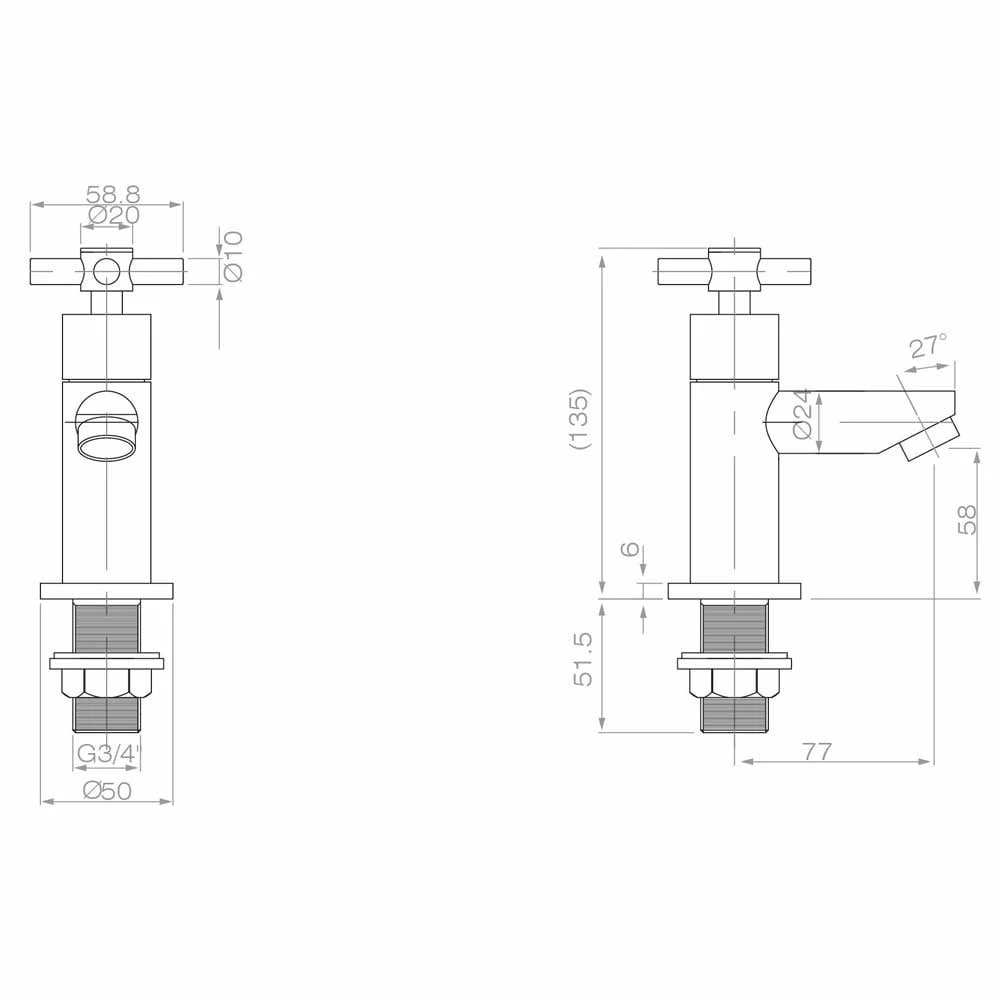 Astini Space Chrome Twin Bath Taps 2 Astini Space Chrome Twin Bath Taps - Image 2