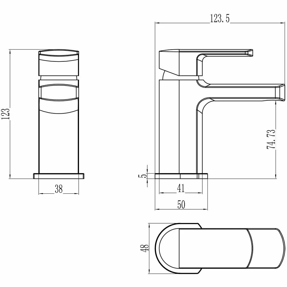 Astini Tetra Mini Chrome Bathroom Basin Mixer Tap & Slotted Waste 2 Astini Tetra Mini Chrome Bathroom Basin Mixer Tap & Slotted Waste - Image 2