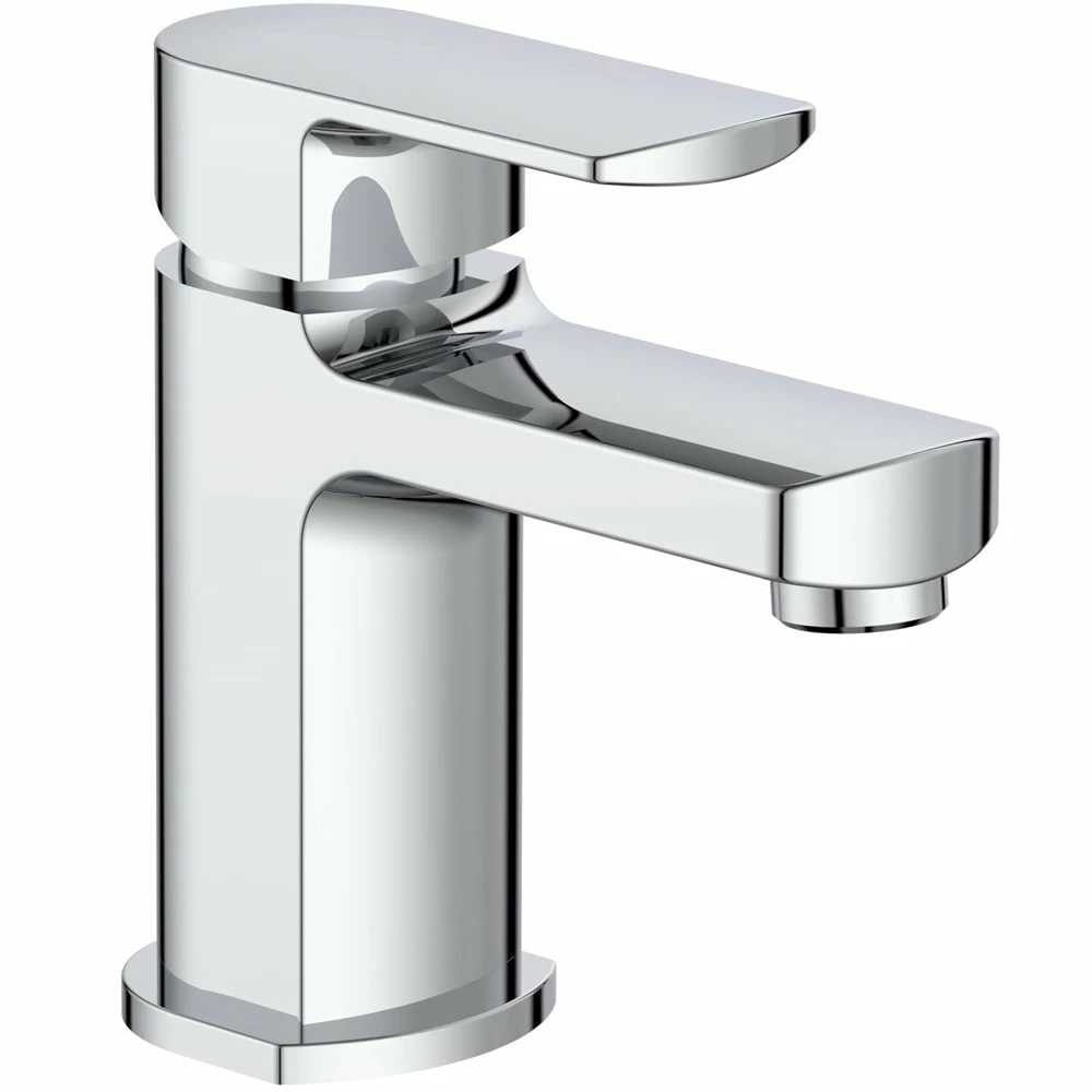 Astini Tetra Mini Chrome Bathroom Basin Mixer Tap & Slotted Waste 1 Astini Tetra Mini Chrome Bathroom Basin Mixer Tap & Slotted Waste