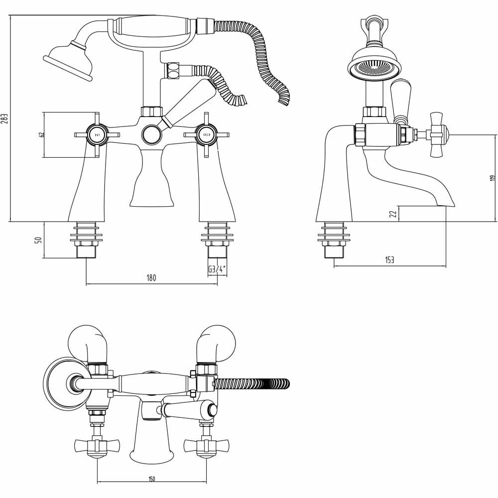 Astini Varya Chrome Bath Shower Mixer Tap 2 Astini Varya Chrome Bath Shower Mixer Tap - Image 2