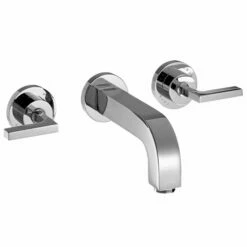 AXOR Citterio Chrome 3 Hole Basin Tap With Spout 162 Lever Handles & Escutcheons