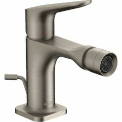 AXOR Citterio M Brushed Steel Single Lever Bidet Mixer Tap With Pop-Up Waste