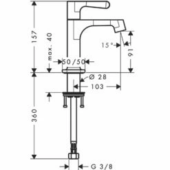 AXOR Citterio M Chrome Single Pillar Tap Without Waste -HANSGROHE Shop axor citterio m chrome single pillar tap without waste p33931 165906 image