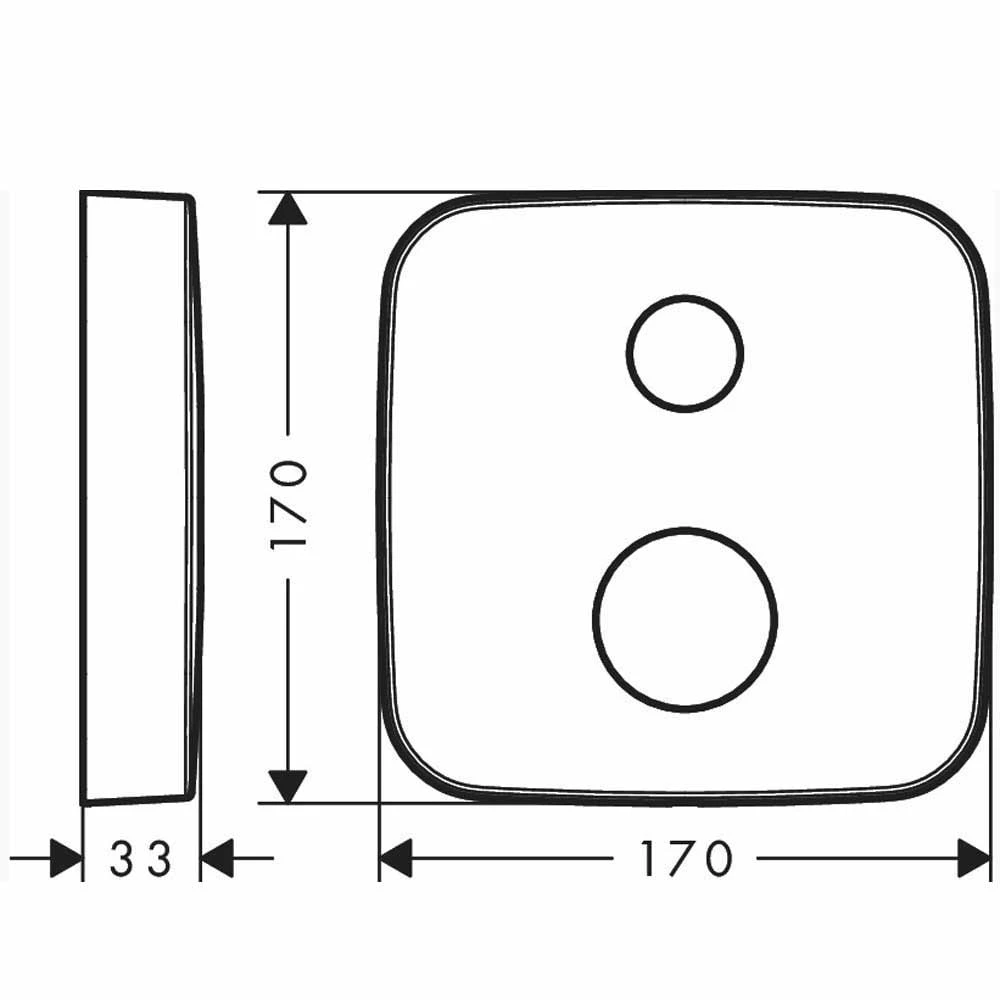 AXOR Escutcheon Chrome Extension Element Softcube 2-Hole Arrow 2 AXOR Escutcheon Chrome Extension Element Softcube 2-Hole Arrow - Image 2
