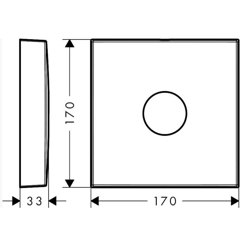 AXOR Escutcheon Chrome Extension Element Square Single Hole 2 AXOR Escutcheon Chrome Extension Element Square Single Hole - Image 2