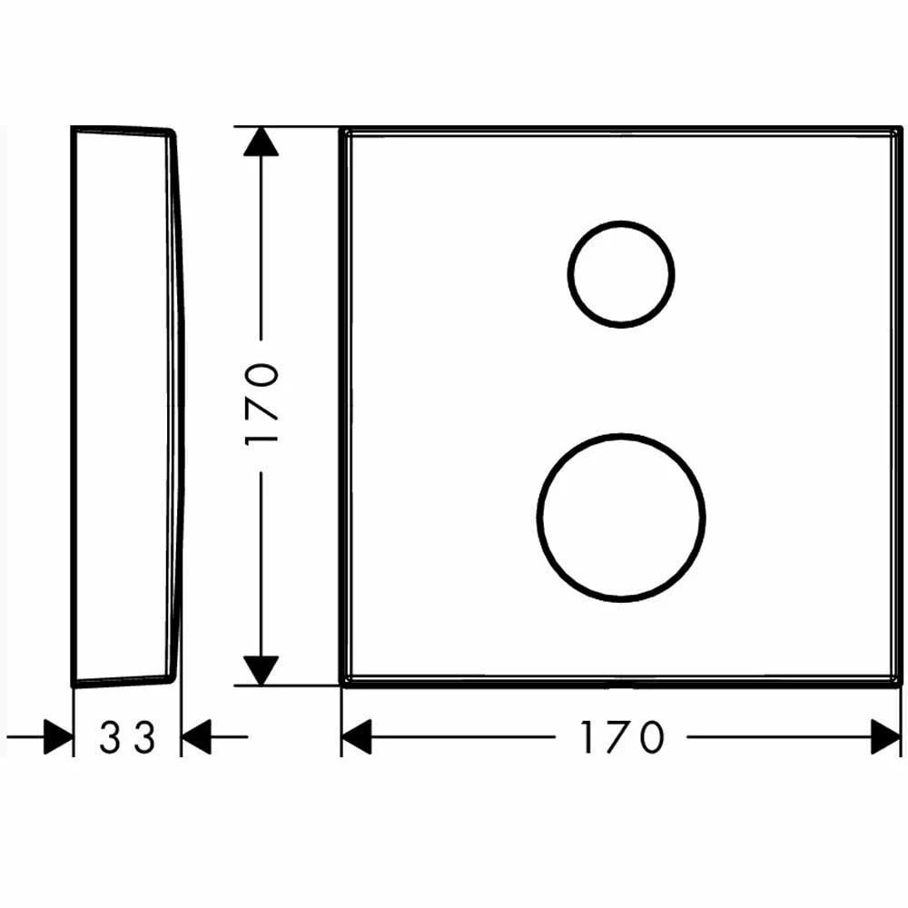 AXOR Escutcheon Chrome Extension Element Square Two Hole 2 AXOR Escutcheon Chrome Extension Element Square Two Hole - Image 2