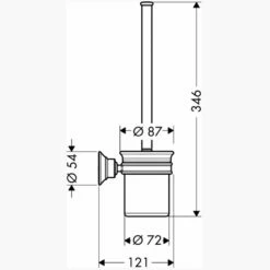 AXOR Montreux Chrome Wall Mounted Toilet Brush Holder -HANSGROHE Shop axor montreux chrome wall mounted toilet brush holder p34526 167310 image