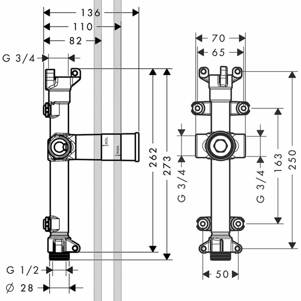 AXOR Shower Solutions Basic Set For Flood Spout 240mm X 120mm 2 AXOR Shower Solutions Basic Set For Flood Spout 240mm X 120mm - Image 2