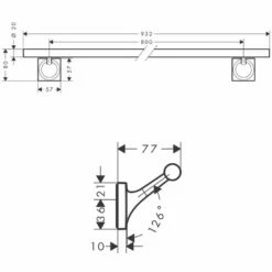 AXOR Starck Organic Chrome Towel Holder 800mm -HANSGROHE Shop axor starck organic chrome towel holder 800mm p34005 168491 image