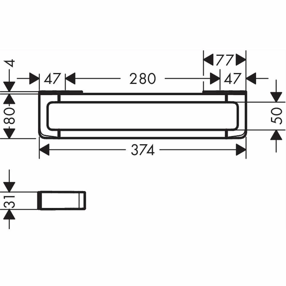 Axor Universal Accessories Chrome Rail/Towel Holder Grab Bar 300mm 2 Axor Universal Accessories Chrome Rail/Towel Holder Grab Bar 300mm - Image 2