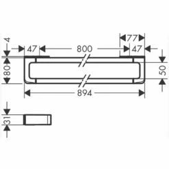 AXOR Universal Accessories Chrome Wall Mounted Rail Towel Holder 800mm -HANSGROHE Shop axor universal accessories chrome wall mounted rail towel holder 800mm p34576 168619 image