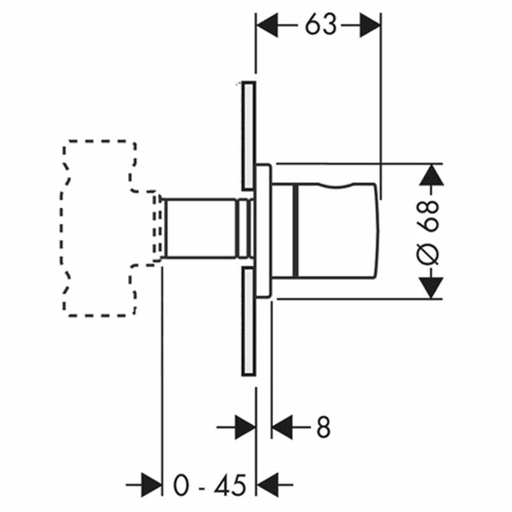 AXOR Uno Chrome Shut-off Valve 2 AXOR Uno Chrome Shut-off Valve - Image 2