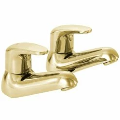Deva Adore Gold Hot & Cold Bathroom Bath Taps ADORE102/501
