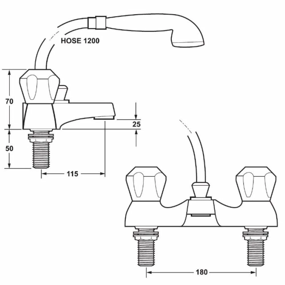 Deva Profile Chrome Deck Mounted Bath Shower Mixer Tap DCM106 2 Deva Profile Chrome Deck Mounted Bath Shower Mixer Tap DCM106 - Image 2