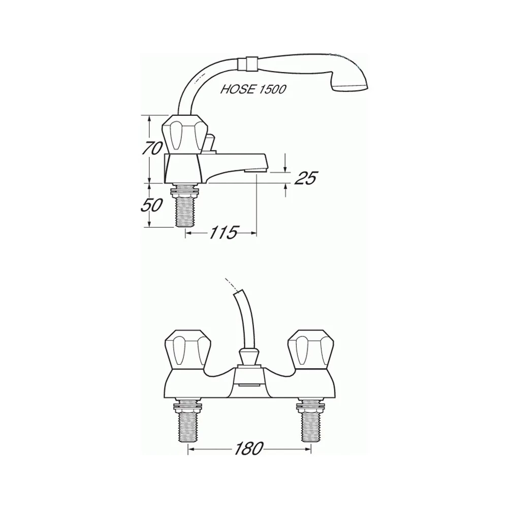 Deva Profile Gold Deck Mounted Bath Shower Mixer Tap DCM106-501 2 Deva Profile Gold Deck Mounted Bath Shower Mixer Tap DCM106-501 - Image 2