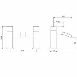 Deva Swoop MK2 Chrome Bath Filler & Basin Taps Pack Set -HANSGROHE Shop deva swoop mk2 chrome bath filler basin taps pack set p45465 218334 image