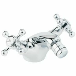 Deva Tudor Chrome Mono Bathroom Bidet Mixer Tap & Popup Waste TUD114
