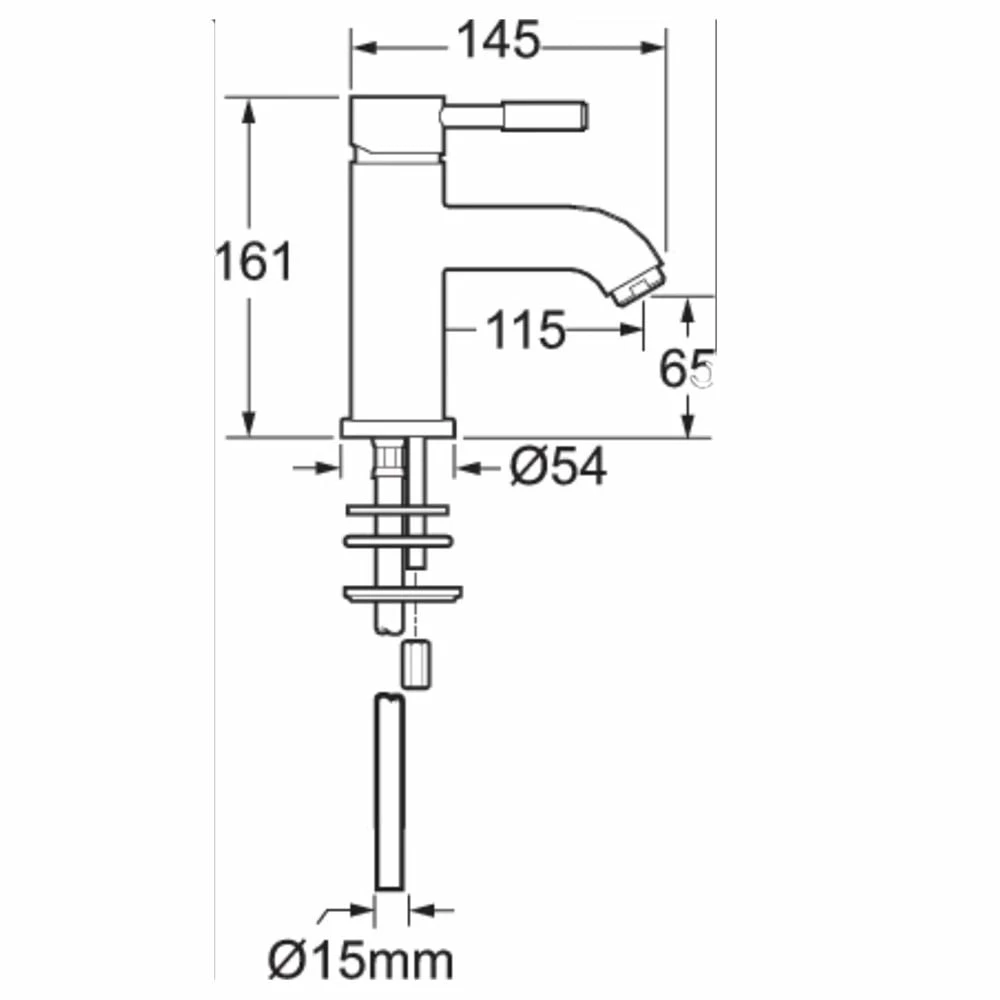 Deva Vision Chrome Mono Bathroom Basin Tap & Popup Waste VSN113 2 Deva Vision Chrome Mono Bathroom Basin Tap & Popup Waste VSN113 - Image 2