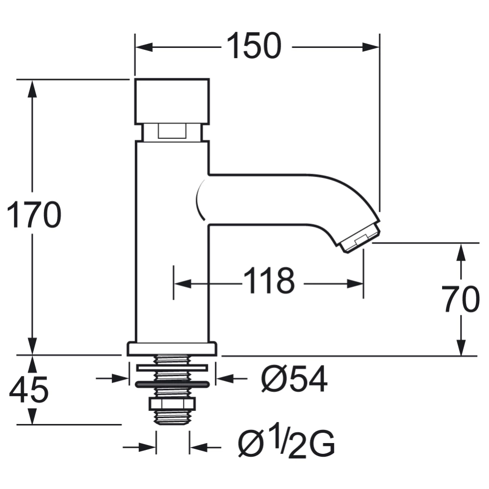 Deva Vision Chrome Self Closing Bathroom Basin Tap VSN123 2 Deva Vision Chrome Self Closing Bathroom Basin Tap VSN123 - Image 2