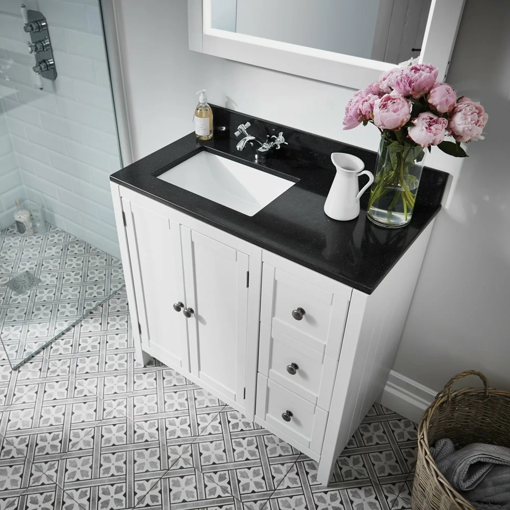 Elation Etienne Jet Black Undermount Solid Surface Worktop 1200x100x10mm 64SSB3/JET 2 Elation Etienne Jet Black Undermount Solid Surface Worktop 1200x100x10mm 64SSB3/JET - Image 2