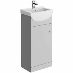 Elation Ikoma Matt Pearl Grey Modern Floorstanding Base Unit 450mm 29430N/456