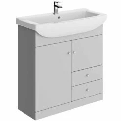 Elation Ikoma Matt Pearl Grey Modern Floorstanding Base Unit 850mm 29434N/456