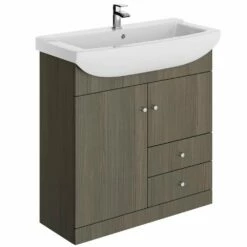 Elation Ikoma Textured Bodega Grey Modern Floorstanding Base Unit 850mm 29434N/402