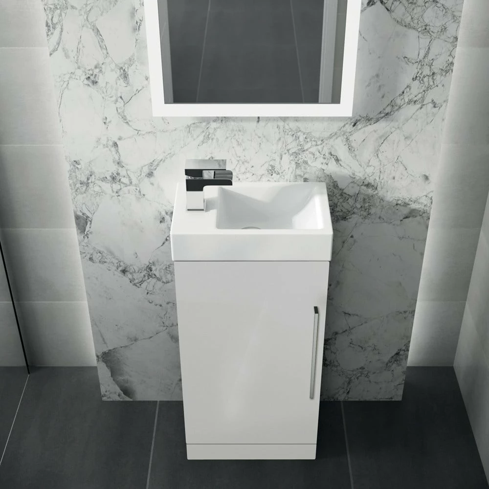 Elation Mito Gloss White Modern Floorstanding Vanity Unit 400mm 29518/000 2 Elation Mito Gloss White Modern Floorstanding Vanity Unit 400mm 29518/000 - Image 2