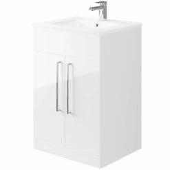 Elation Mito Gloss White Modern Floorstanding Vanity Unit 600mm 29507/000