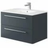 Elation Mito Matt Indigo Modern Wall Hung Vanity Unit 750mm 29515/462