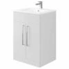 Elation Mito Matt Pearl Grey Modern Floorstanding Vanity Unit 600mm 29507/456