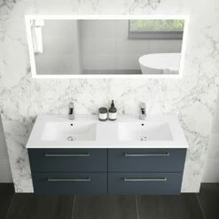 Elation Mito White Modern Slim Ceramic Basin 1200mm - 814