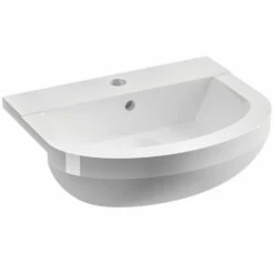 Elation White Modern Cloakroom Semi-Recessed Basin 891