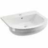 Elation White Modern Standard Semi-Recessed Basin 890